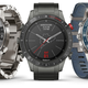 From left to right: the Garmin MARQ Expedition, Aviator, Driver, Captain, and Athlete smartwatches.